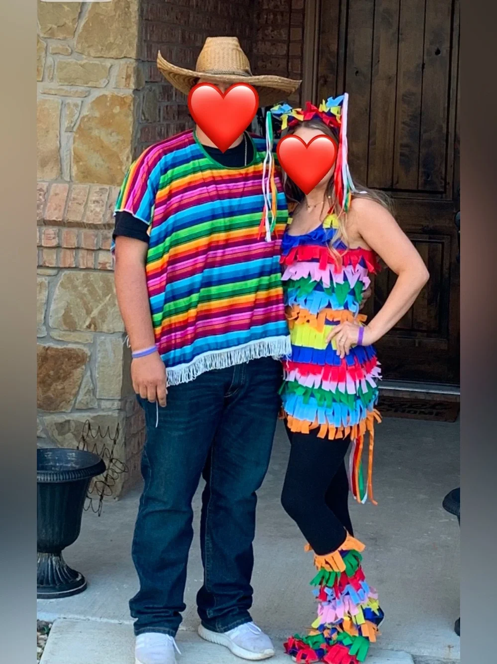Couples Halloween Costume Piñata and Serape Poncho